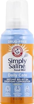 ARM & HAMMER Simply Saline Nasal Care Daily Mist 4.5oz – Instant Relief for Every Day Congestion – One 4.5oz Bottle