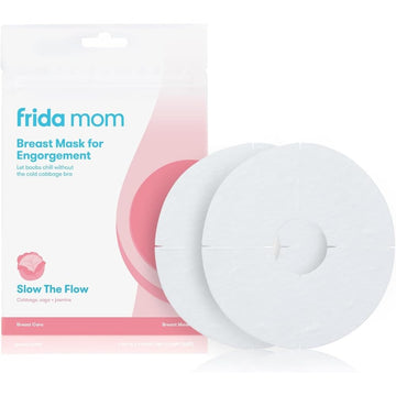 Frida Mom Breast Pads, Reusable Breast Mask For Engorgement, Made With Cabbage, Jasmine, & Sage, Breastfeeding Essentials, 2 Sheet Masks