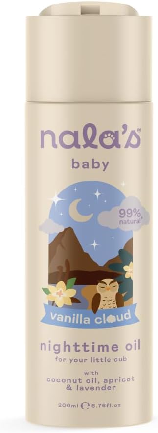 Nala'S Baby Nighttime Oil Vanilla Cloud | Award-Winning |99% Natural | Paediatrician-Approved | Shea Butter, Cocoa Butter And Camomile | Vegan | 400Ml | Nalas Baby