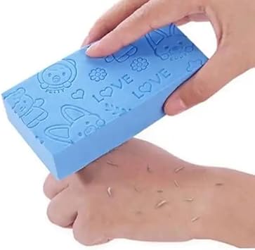 Kandid Exfoliating Bath Sponge - Body Dead Skin Remover & Massager - Gentle Peeling Shower Brush For Kids & Adults - Blue