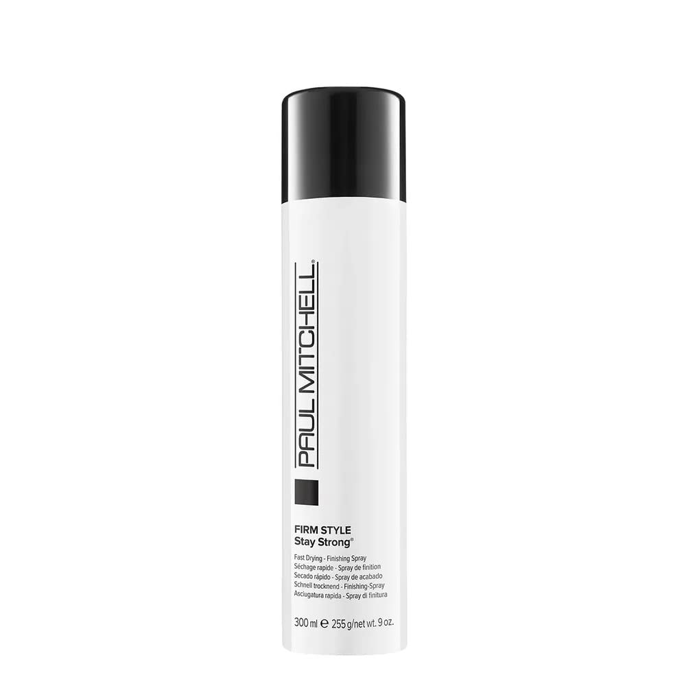 Paul Mitchell Stay Strong Finishing Hairspray, Long-Lasting Hold, Humidity-Resistant, For All Hair Types, 9 Oz