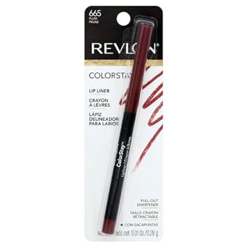 Revlon Lip Liner, Colorstay Lip Makeup With Built-In-Sharpener, Longwear Rich Lip Colors, Smooth Application, 665 Plum, 0.01 Oz