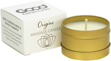 Good Clean Love Origins Massage Candle, Melts Into An Aromatic & Intimate Massage Oil, 100% Natural, Made With Pure Essential Oils, Exotic Warm & Woody Scent, Aphrodisiac Fragrances, 2 Oz