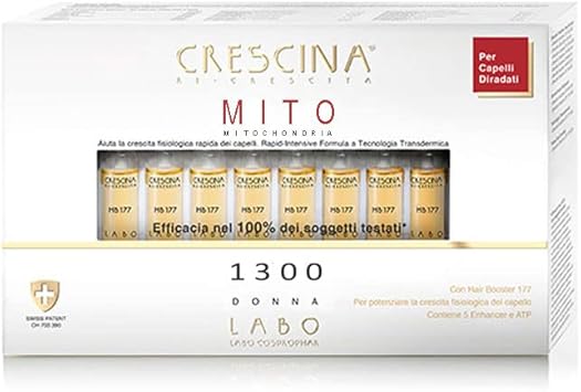 Crescina Transdermic Mito Re-Growth Treatment For Thinning Hair 1300 Women 40 Vials