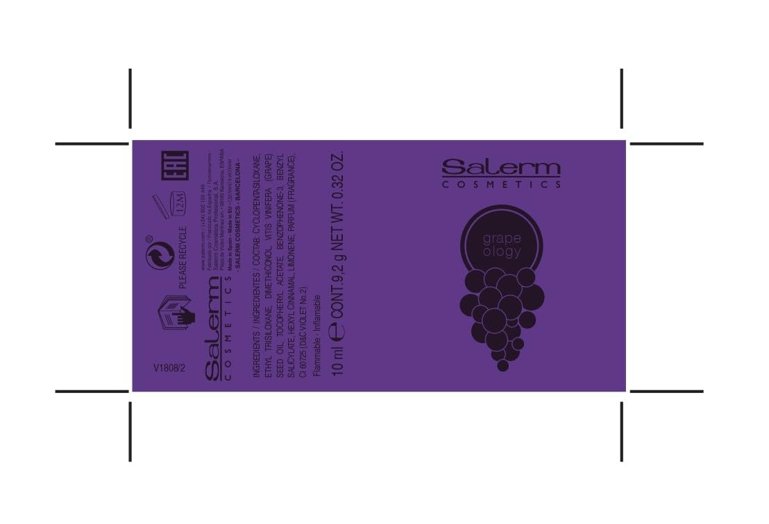 Salerm - Grape Seed Oil - Salerm Grapeology Biokera Natura - 12 X 10 Ml - Split End Repairer - Hydrating Serum For Dry And Damaged Hair - Antioxidant - For White Or Bleached Hair : Beauty & Personal Care