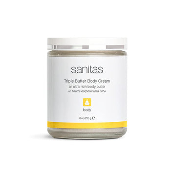 Sanitas Skincare Triple Butter Body Cream, Body Butter, Dry Skin, Shea Butter, Antioxidants, 8 Ounces