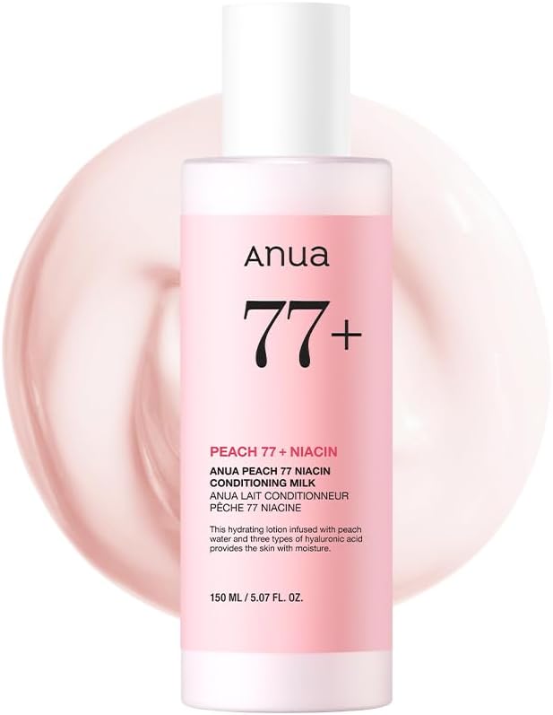 Anua Peach Niacin Conditioning Milk Lotion, Face Moisturizer With Vitamin B12, Ceramide, Panthenol, Hyaluronic Acid, Lightweight, Korean Skin Care For Glass Skin, 150Ml/5.07 Fl.Oz