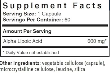 Patient One Alpha Lipoic Acid (Ala) 600 Mg | Antioxidant Supplement To Support Nerve And Liver Health* | 60 Capsules