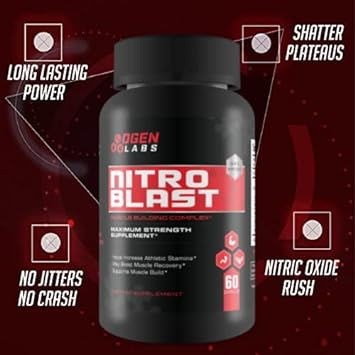 Ogen Labs- Nitro Blast- Maximum Strength Nitric Oxide Booster- Increase Stamina, Recovery and Muscle Mass : Health & Household