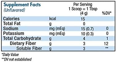 Nutrisource Fiber Supplement Powder-Flavor Unflavored Calories 15 / 1 Tbsp (4 G) Style Powder Packaging 7.2 Oz (205 G) Can - Each 1