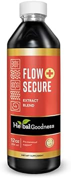 Flow Secure 12oz - Premium Menstrual Cycle Support Buddy, Enriched with Womens Vitamins for Hormone and Estrogen Balance as Well as Cognitive and Mood Boost - 1btl - Herbal Goodness