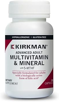 Kirkman - Advanced Adult Multivitamin & Mineral With 5-Mthf - 180 Capsules - Potent Broad Spectrum Vitamin/Mineral Supplement - Supports Cell Turnover - Hypoallergenic