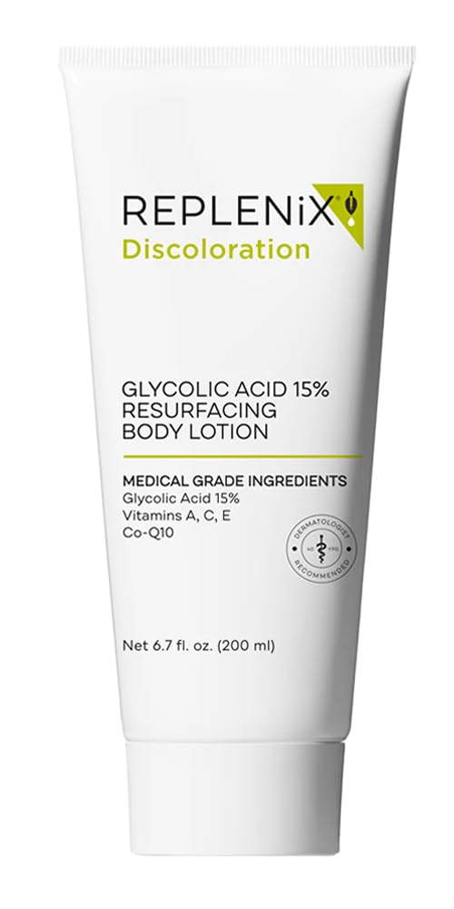 Replenix Glycolic Acid 15% Resurfacing Body Lotion, Medical-Grade Brightening & Hydrating Exfoliating Cream For Skin Discoloration & Rough Texture (6.7 Fl. Oz)