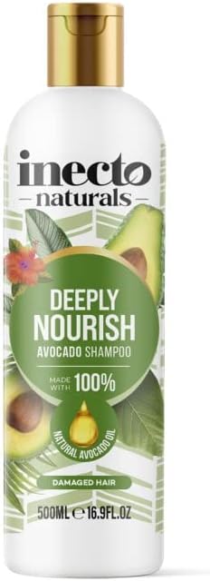 Inecto Natural Avocado Nourishing Shampoo 500Ml, Organic Avocado Oil, For Softer, Smoother & Nourished Hair