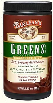 Barlean's, Greens, Chocolate Silk, Cocoa, Fruits and Vegetables, 9.52 s (270 Grams) - 2 Pack