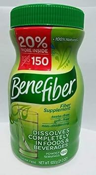 Benefiber 100% Natural Fiber Supplement - 150 Servings 600g 21.2 Oz Sugar Free : Health & Household