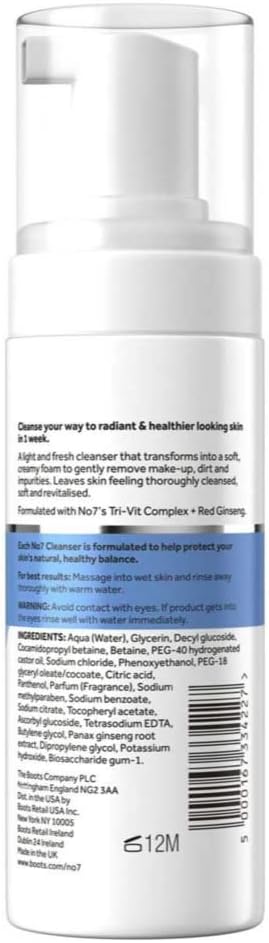 No7 Radiant Results Revitalising Foaming Cleanser 150Ml