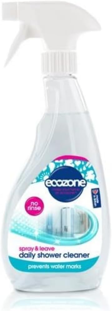 Ecozone Daily Shower Cleaner Spray, 500 Ml, Shines And Protects, Helps Prevent Mould, Limescale, And Soap Scum Build Up