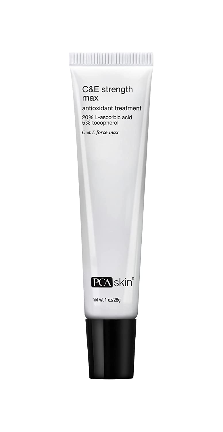 PCA SKIN C&E Strength Max Antioxidant Corrective Cream - Anti Aging Face Serum with Maximum Strength Vitamins C&E for Brightening Dark Spots & Minimizing Fine Lines & Wrinkles (1 oz)