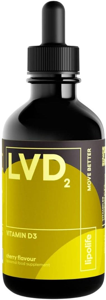 liposomal Vegan Vitamin D3 Supplement | Highly absorbable Plant sourced D3 | Manufactured in UK to cGMP Standards | lipolife | 60 Servings. 1000IU. LVD2