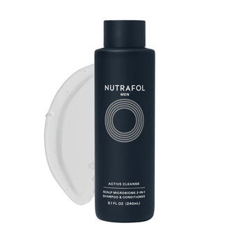 Nutrafol Men'S Shampoo And Conditioner 2-In-1, Cleanses, Hydrates, Unclogs Pores, Improves Hair Volume & Strength, Physician-Formulated For Thinning Hair, Color Safe, Sulfate Free - 8.1 Fl Oz Bottle