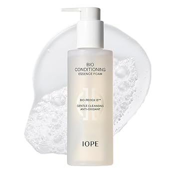Iope Bio Conditioning Essence Foam Facial Cleanser | Gentle Makeup Cleansing & Moisturizng For Sensitive Skin, Antioxidant, Daily Exfoliation With Pha, Korean Face Wash, 6.08 Fl Oz