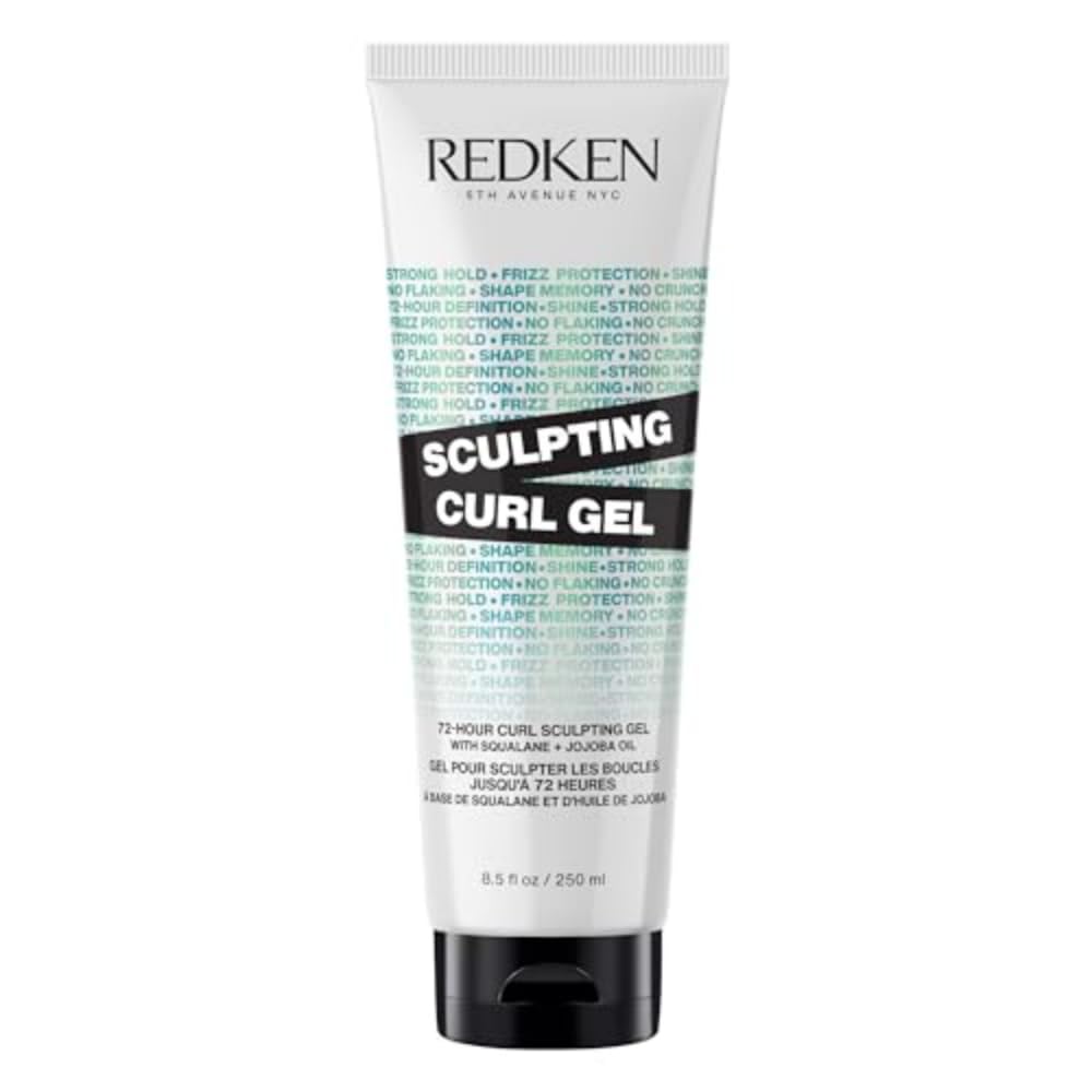 Redken Sculpting Curl Gel | 72-Hour Strong Hold | Crunch-Free & Flake-Free | Helps Tame Frizz | Squalane & Jojoba Oil | Silicone-Free | For Curly Hair