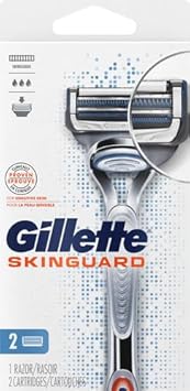 Gillette Skinguard Men'S Razor Handle + 2 Blade Refills