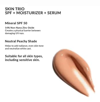 Refy Skin Trio Mineral Spf 50 Moisturizer And Serum With Squalane & Complimentary Korean Face Sheet Masque