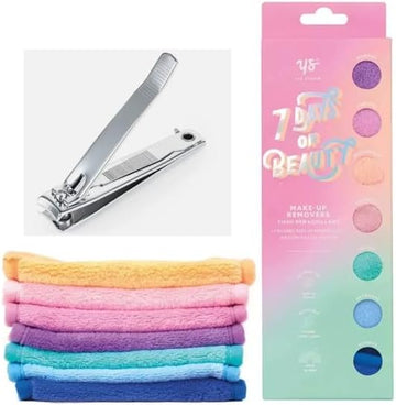 Yes Studio Reusable Make-Up Remover Cloths, Pack Of 7, And Sure Manicure Toe Nail Clipper
