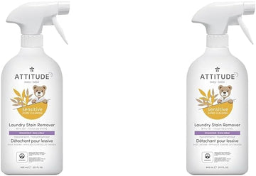 ATTITUDE Fabric Stain Remover for Baby Clothes, Plant- and Mineral-Based Ingredients, Vegan and Cruelty-free Laundry Products for Sensitive Skin, Unscented, 27 Fl Oz (Pack of 2) : Everything Else