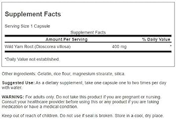 Swanson Full Spectrum Wild Yam 400 Milligrams 60 Capsules (3 Pack)