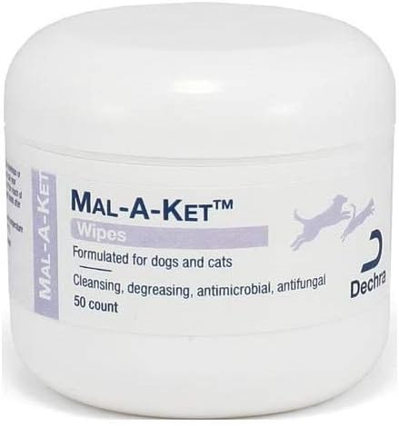 Dechra Mal-A-Ket Wipes for Dogs & Cats (50ct) - Antifungal, Antibacterial and De-greasing