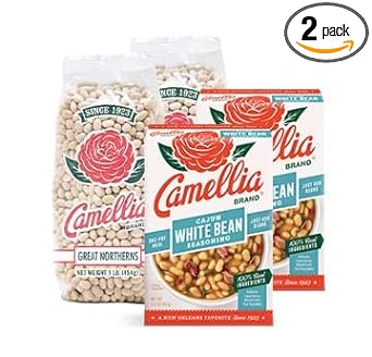 Camellia Brand Dried Great Northern Beans & White Bean Seasoning (2 of Each)