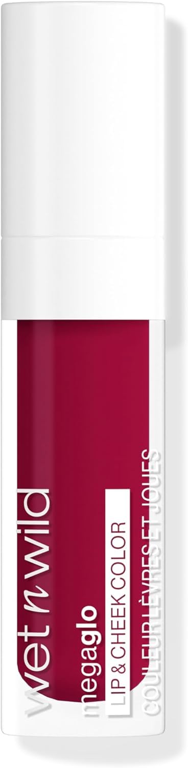 Wet N Wild Mega Glo Lip & Cheek Color, Creamy Berry Stain, Buildable Multi-Use Soft Matte Finish, Vegan & Cruelty-Free - Berry True