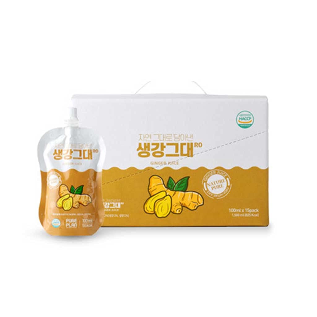 Pure Plan Ginger Gudaero Ginger Juice 100Mlx15 Korean Beauty And Health Drink, Improve Immunity, Kids Healthy Drink
