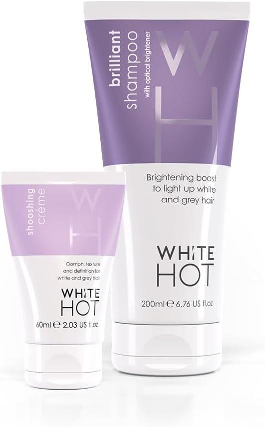 White Hot Boost And Shoosh Duo : Brilliant Shampoo And Shooshing Crème : Keep Brassiness At Bay, Brighten Grey And White Hair, Combat Yellowing, Bring Volume And Oomph