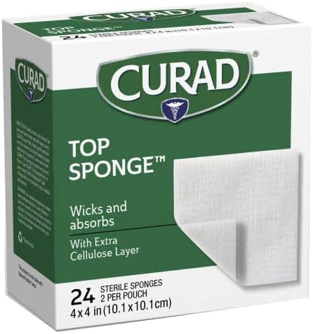 Cuard Post-Op Top Sponge Gauze Pads, Sterile, 4 X 4 Inch