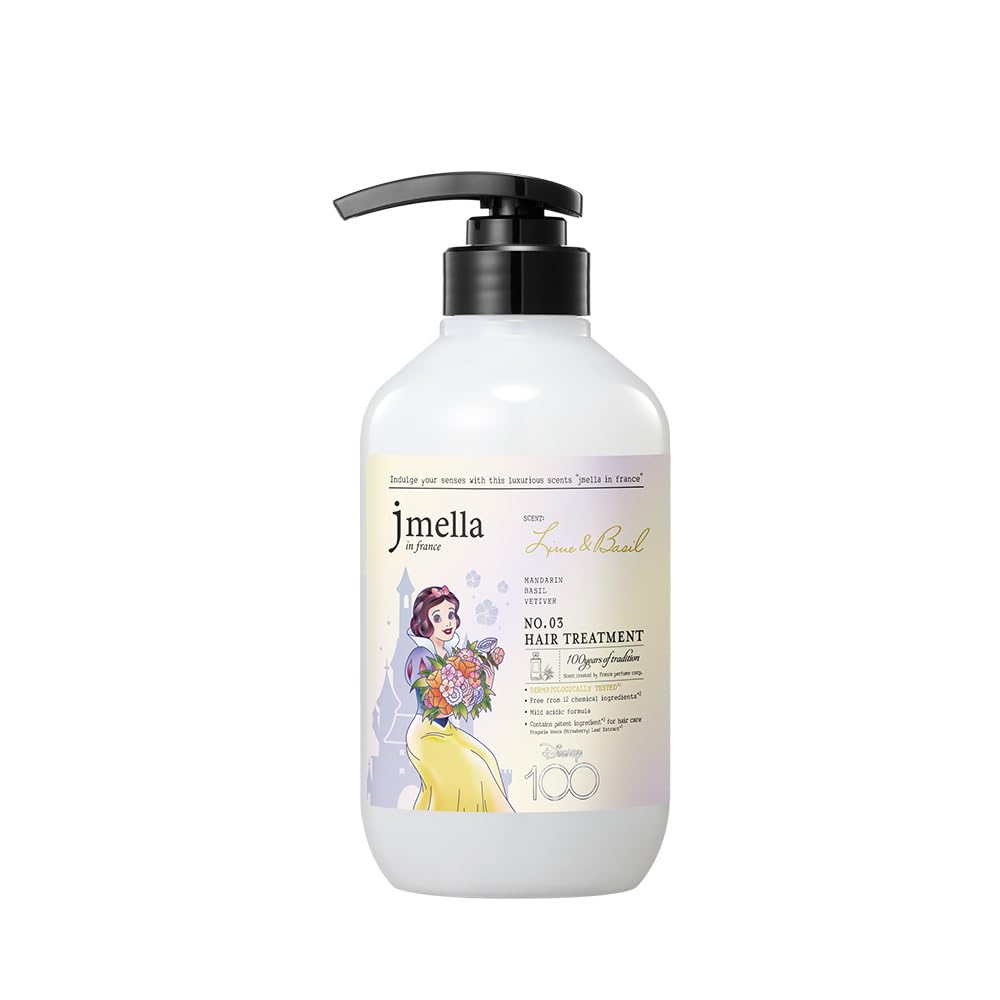 Jmella In France Disney Lime And Basil Conditioner 16.9 Fl Oz. Chemical Free- Paraben Free-17 Types Of Amino Acid Complex-Trawberry Leaf Extract