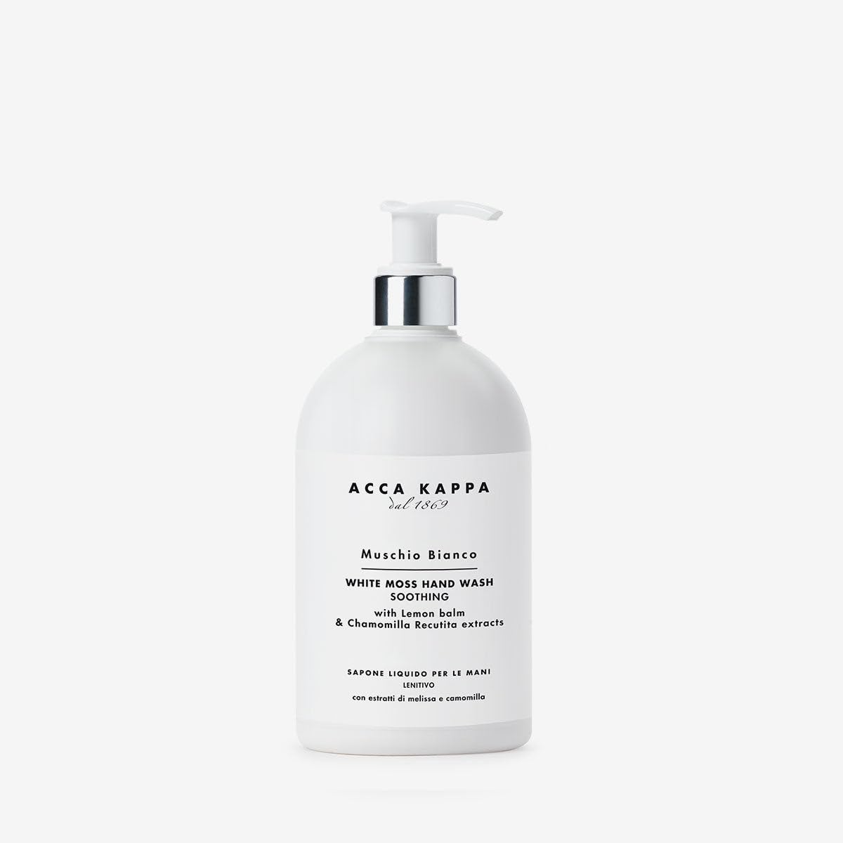 Acca Kappa White Moss Hand Wash – Gentle Cleanser With Chamomile And Lemon Balm, 500Ml