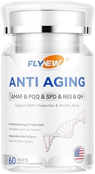 Anti-Aging, Resveratrol,Nadh& Pqq, Healthy Hair, Skin, And Nails, Cellular Health, Spermidine, Ubiquinol, Gmp, Made In Usa 60 Capsules
