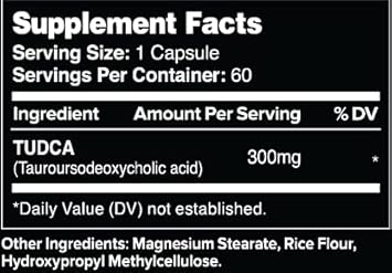 Tudca Bile Salts 300Mg - Tudca (Tauroursodeoxycholic Acid) Supplement 60 Capsules