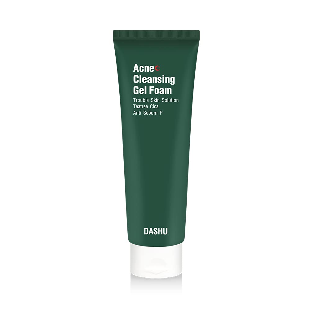 Dashu A.C Teatree Trouble Cleansing Gel Foam 4.05Fl Oz - Sensitive/Dry Skin, Non-Irritation, Deep Cleansing