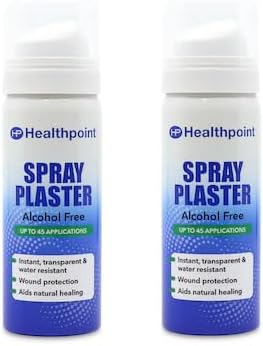 Healthpoint - Spray Plaster Transparent Film Graze Cuts - Alcohol Free - 40Ml - Two Pack