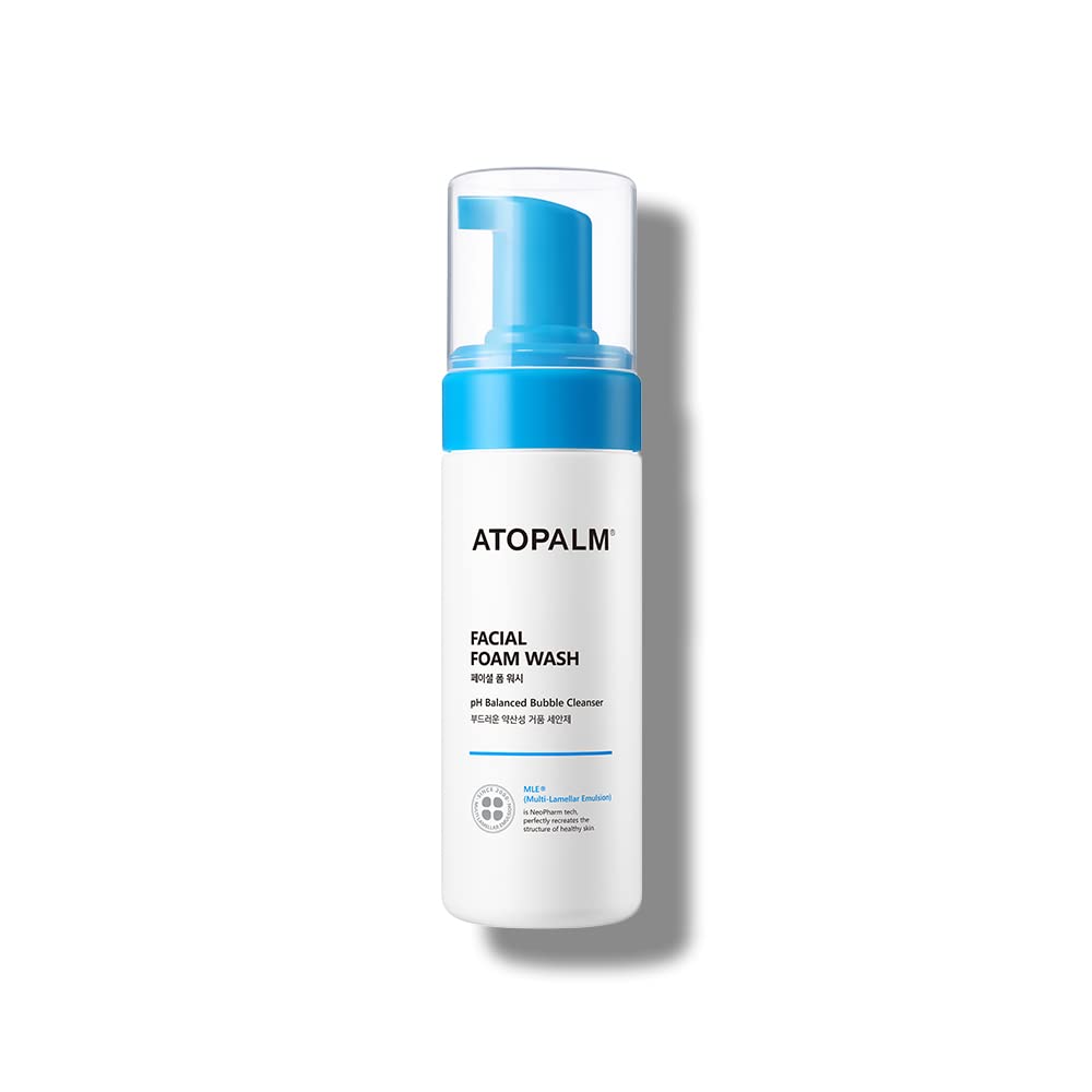 Atopalm Facial Foam Wash, Gentle Baby Wash, Tear-Free, Sulfate-,Paraben-Free, Ph Balanced, Hypoallergenic For Sensitive Skin, Ewg Green Grade, Foaming Facial Cleanser, 5.07 Fl Oz, 150Ml