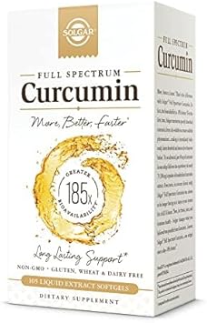 Solgar Full Spectrum Curcumin - 105 Licaps - Superior Absorption - Brain, Joint & Immune Health - Vegan, Gluten Free, Non-Gmo, Dairy Free - 105 Servings