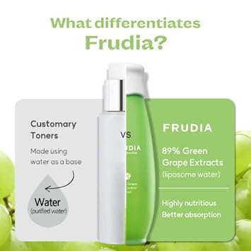 Frudia Green Grape Pore Control Face Toner (6.59 Fl Oz), Pore Minimizing Korean Toner With 89% Green Grape Extract, Tannin Pore Complex & Anti Sebum P For Sensitive Skin, Alcohol-Free