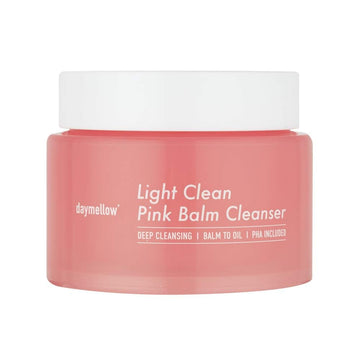 Daymellow Light Clean Pink Balm Cleanser 3.04Fl.Oz/90Ml, Face Cleansing Balm, Deep Cleanser, Makeup Remover, Pore Cleansing, Gentle Exfoliating, Moisturized Finish Facial Cleanser Korean Skincare