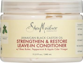 SheaMoisture Jamaican Black Castor Oil Leave In Conditioner For Damaged Hair 100% Pure To Soften And Detangle 11.5oz