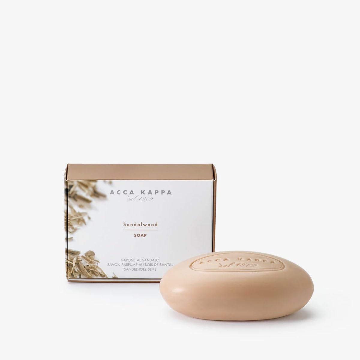 Acca Kappa Sandalwood Vegetable Soap Bar 150 G Creamy Moisturizing Cleanser For Men And Women